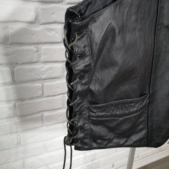 FMC by First Manufacturing Co. Inc. Men's Size 52 Black Lined Leather Vest - Picture 7 of 9